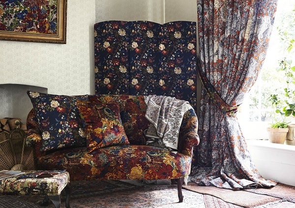 The Chesham Cabinet" collection by Liberty of London Emerald and rose & May Anniversary fabric